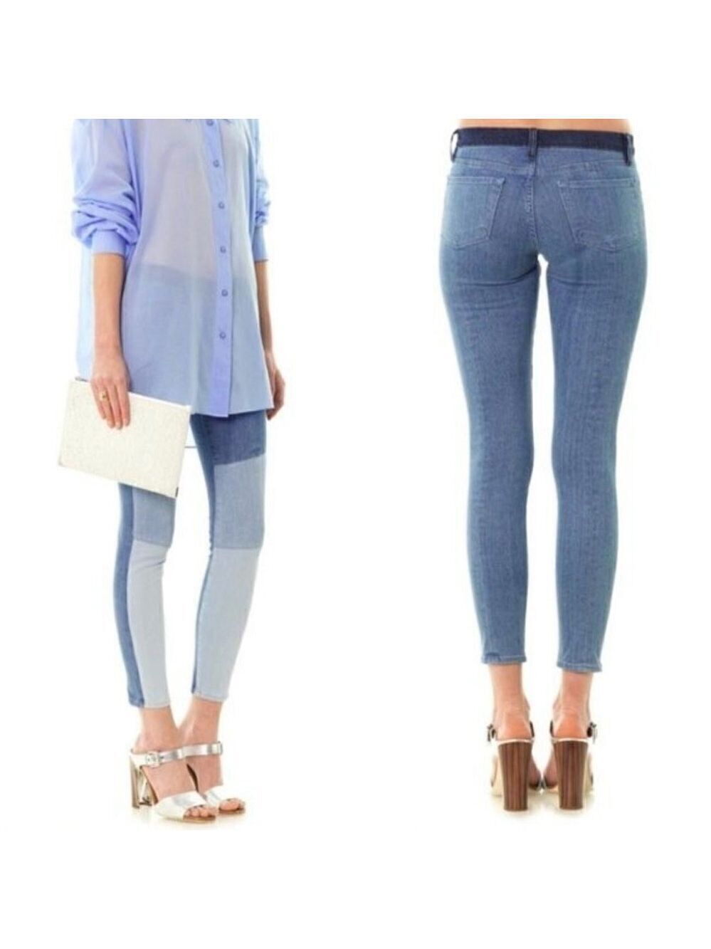 Frame Denim | Le Skinny Colorblock Denim Jeans in Hayden